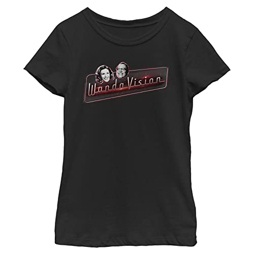 Marvel Girl's Girl´s Short Sleeve Classic Fit T-Shirt, Black, S von Marvel