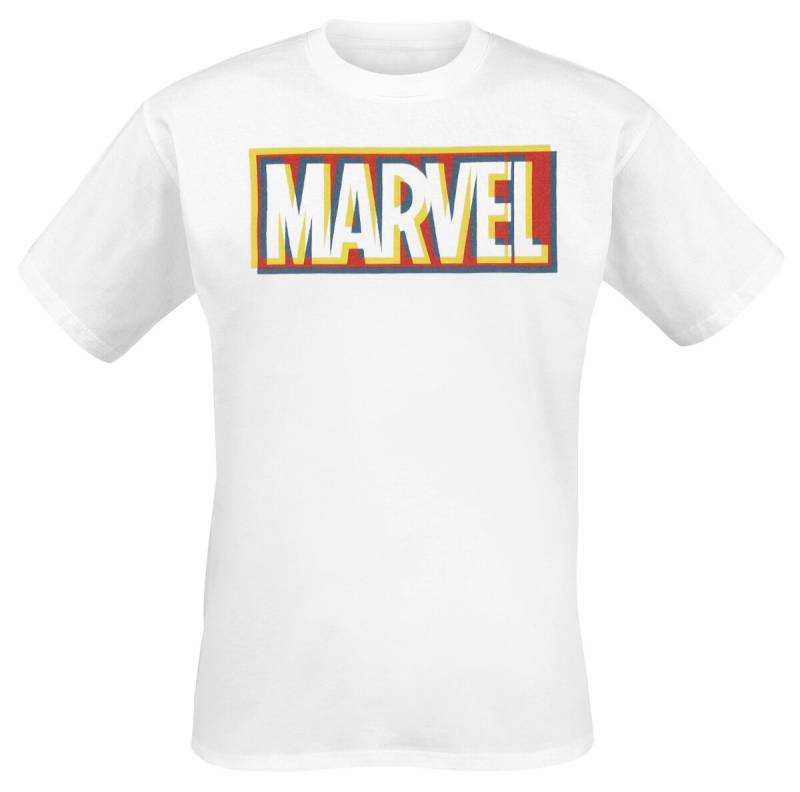 Marvel Glitch Logo T-Shirt weiß in XL von Marvel