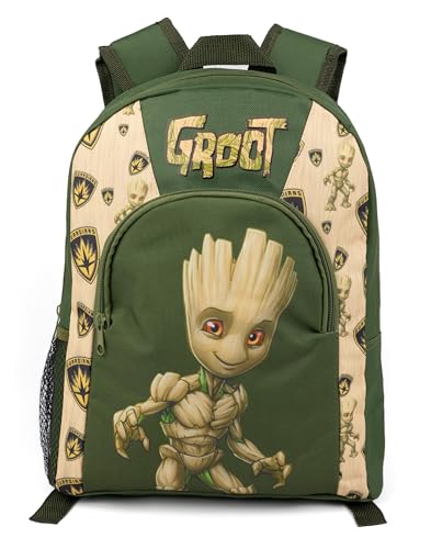 Marvel Groot Rucksack für Kinder | Mädchen Jungen Grün Guardians of the Galaxy Charakter Rucksack Gepäck Schultasche Zubehör | Film-Merchandise-Geschenke von Marvel