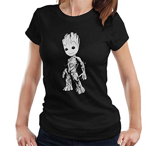 Marvel Guardians of The Galaxy Vol 2 Groot Black and White Women's T-Shirt von Marvel