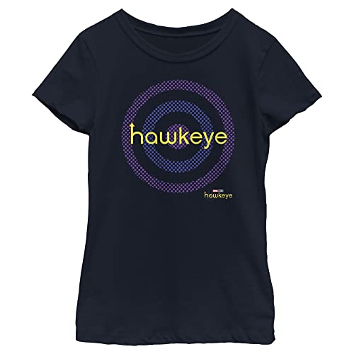 Marvel Hawkeye Bullseye Show Logo Girls T-Shirt, Navy Blue, X-Small von Marvel