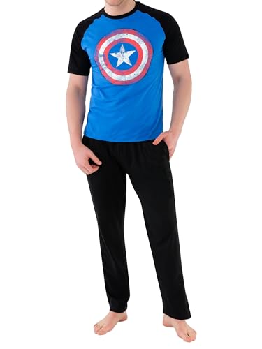 Marvel Herren Avengers Captain America Schlafanzug Small von Marvel