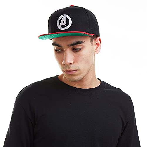 Marvel Herren Avengers Logo Baseball Cap, Schwarz (Black/Red RBL), Einheitsgröße von Marvel