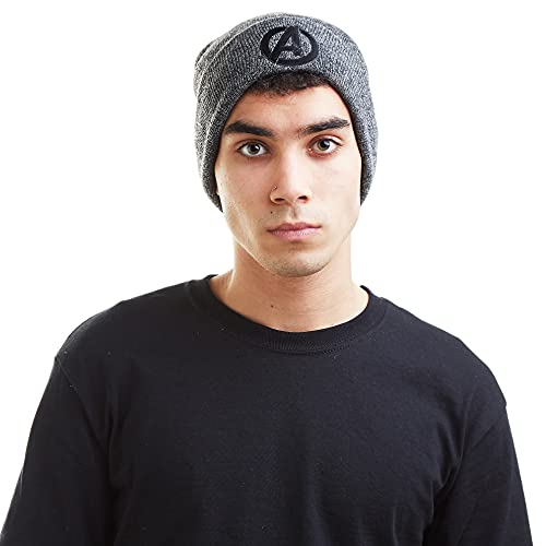 Marvel Herren Avengers Logo Strickmütze, Grau (Antique Grey Gry), Einheitsgröße von Marvel