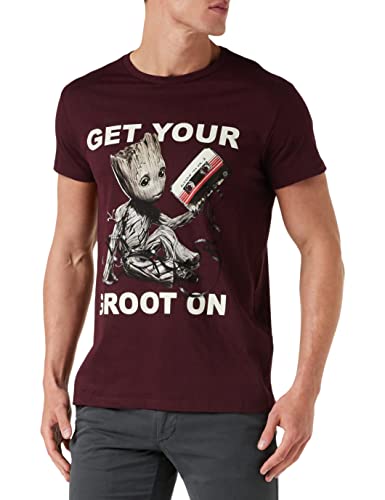 Marvel Herren Baby Groot T-Shirt, Bordeaux, XL von Marvel