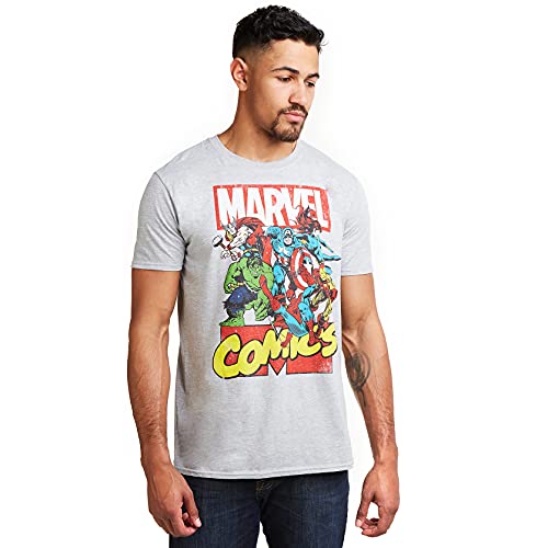 Marvel Herren Call Out T-Shirt, Grau (Sport Grey SPO), L von Marvel
