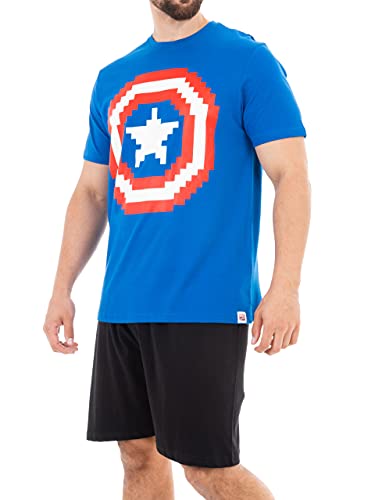 Marvel Herren Captain America Schlafanzuge Blau Size Large von Marvel