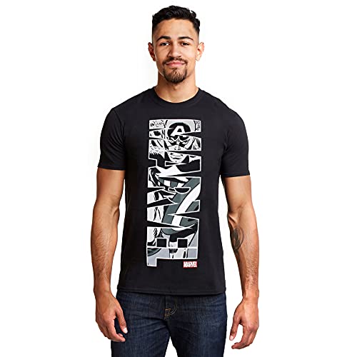 Marvel Herren Captain America Vertical T-Shirt, Schwarz, M Marvel Herren Captain America Vertical T-Shirt, Schwarz, M von Marvel