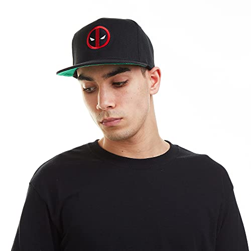 Marvel Herren Deadpool Logo Snapback Flache Kappe, Schwarz (Schwarz Schwarz), Einheitsgröße von Marvel