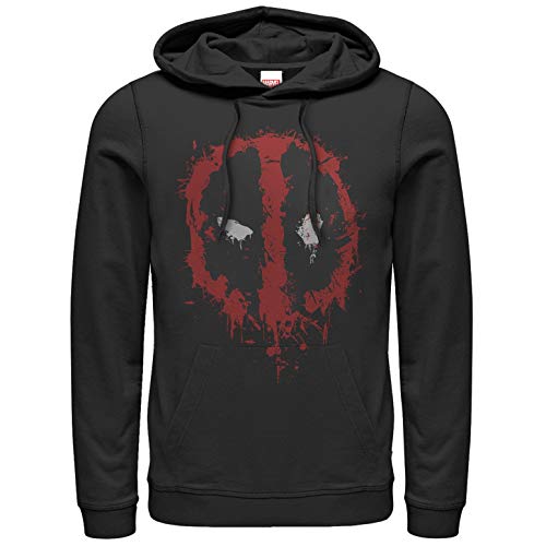 Marvel Herren Deadpool Splatter Icon Hoodie Sweatshirt Kapuzenpullover, schwarz, Large von Marvel