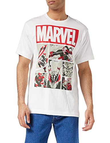 Marvel Herren Heroes Comics T-Shirt, Weiß (White White), X-Large von Marvel