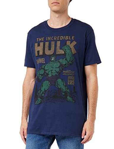 Marvel Herren Hulk Rage T Shirt, Blau (Navy Navy), L EU von Marvel