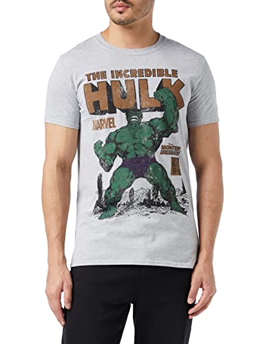 Marvel Herren Hulk Rage T-Shirt, Grau (Grey Marl SPO), X-Large von Marvel