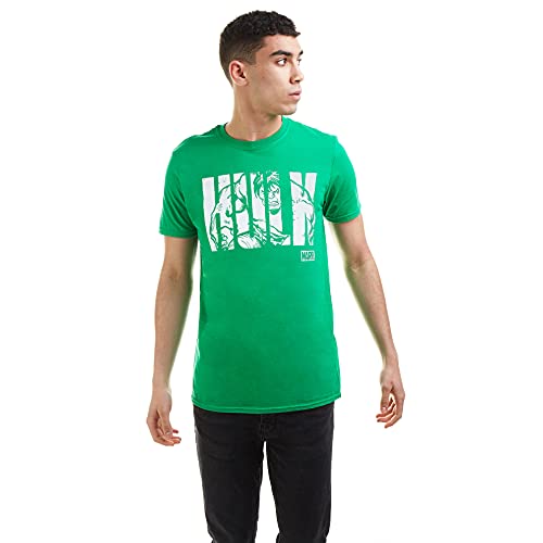 Marvel Herren Hulk Text T Shirt, Grün (Irish Green Grn), L EU von Marvel