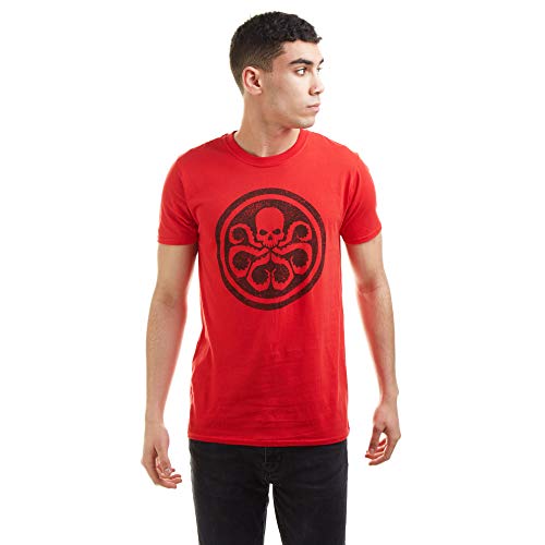 Marvel Herren Hydra Logo T Shirt, Rot, L EU von Marvel