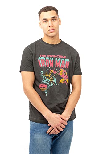 Marvel Herren Iron Man Blast T-Shirt, Schwarz, M von Marvel
