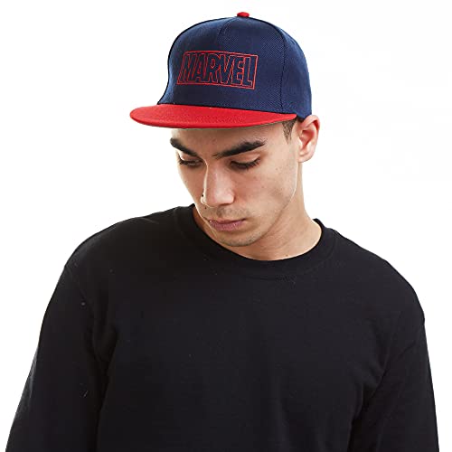 Marvel Herren Line Logo Baseball Cap, Blau (Navy/Red Nrd), Einheitsgröße von Marvel