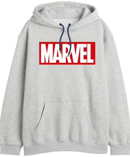 Marvel Herren Memarcosw031 Kapuzenpullover, Grau Meliert, XL von Marvel