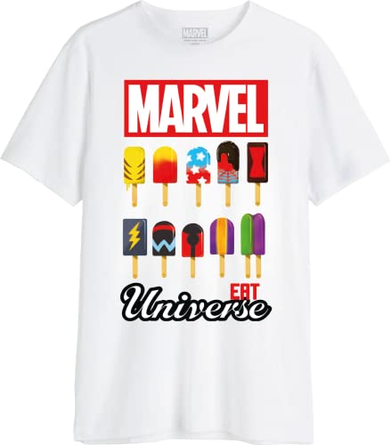 Marvel Herren Memarcots288 T-Shirt, weiß, L von Marvel