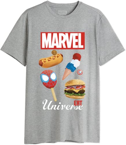 Marvel Herren Memarcots289 T-Shirt, Grau meliert, S von Marvel