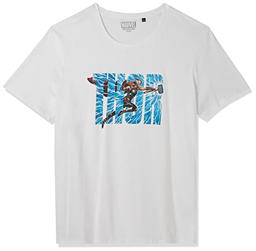 Marvel Herren Metlatmts005 T-Shirt, weiß, L von Marvel