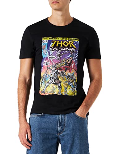 Marvel Herren Metlatmts006 T-Shirt, Schwarz, S von Marvel