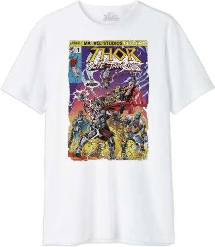 Marvel Herren Metlatmts006 T-Shirt, weiß, XXL von Marvel