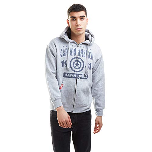 Marvel Herren Property of Zipped Hood Kapuzenpullover, Sports Grey, X-Large (20er Pack) von Marvel