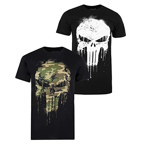 Marvel Herren Punisher Pack C T-Shirt, Schwarz, L von Marvel