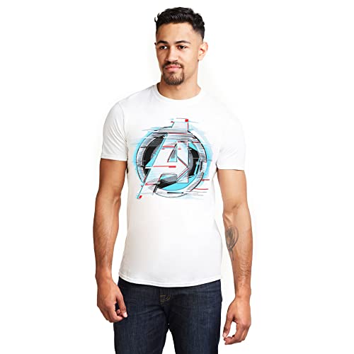 Marvel Herren Quantum Logo T-Shirt, Weiß (White White), (Herstellergröße: Small) von Marvel