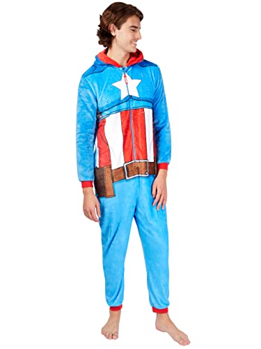 Marvel Herren Schlafanzug Captain America Blau Medium von Marvel