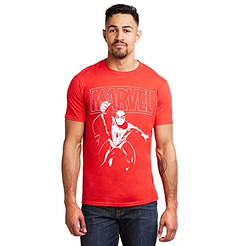 Marvel Herren Spiderman Logo Swing T Shirt, Rot (Cherry Red Red), L EU von Marvel