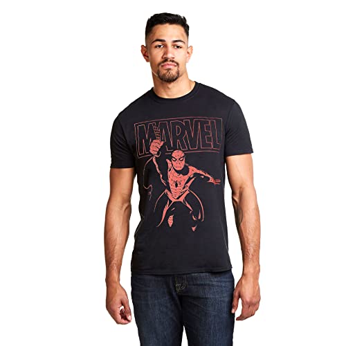 Marvel Herren Spiderman Logo Swing T-Shirt, Schwarz (Black Blk), X-Large von Marvel