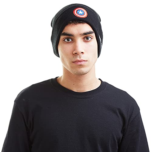 Marvel Herren Captain America Shield Strickmütze, schwarz, one Size von Marvel