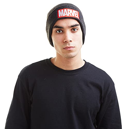 Marvel Herren Strickmütze Logo-Beanie Hat, Grau (Anthrazit), Einheitsgröße von Marvel
