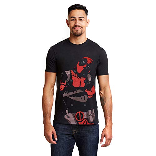 Marvel Herren Deadpool im Gespräch T-Shirt, Schwarz, M von Marvel