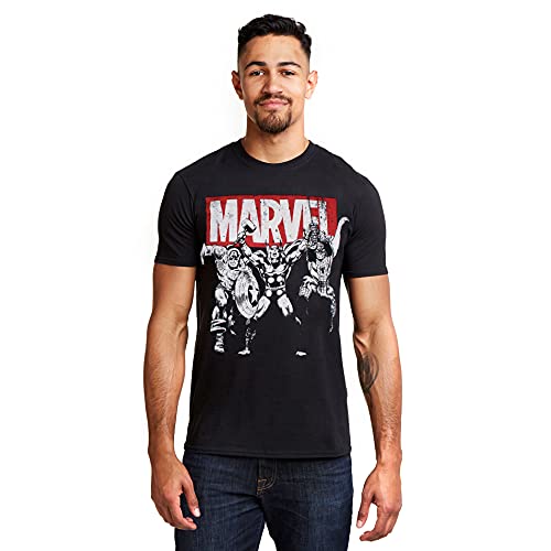 Marvel Herren Trio Heroes T Shirt, Schwarz (Black Blk), S EU von Marvel