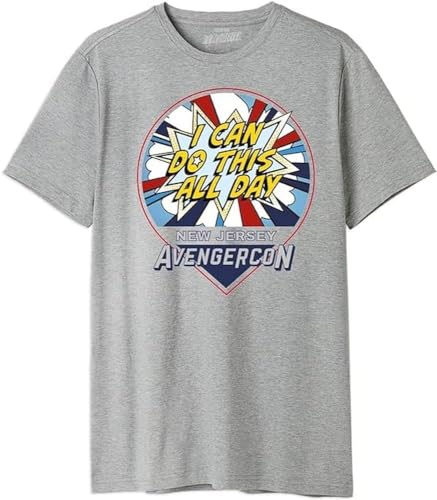 Marvel Herren Uxmissmts004 T-Shirt, Grau meliert, 56 von Marvel