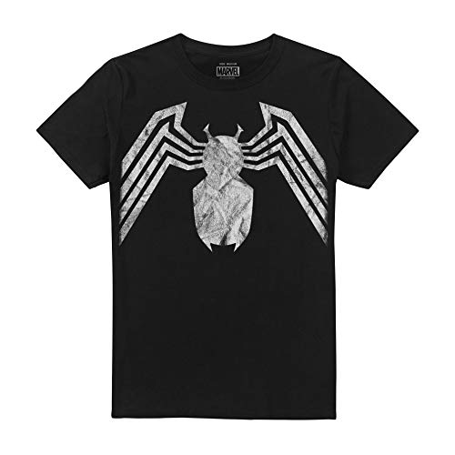 Marvel Herren Venom Emblem T-Shirt, Schwarz (Schwarz Schwarz), S von Marvel