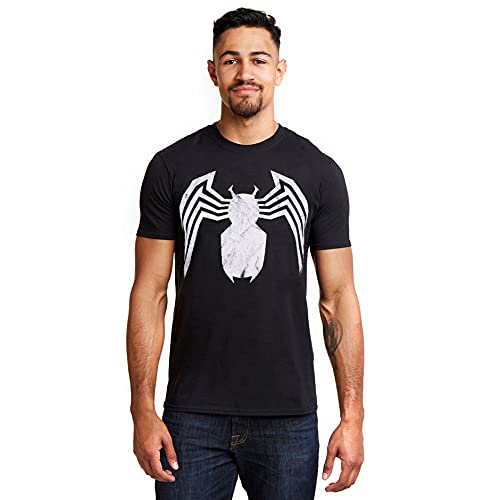 Marvel Herren Venom Emblem T-Shirt, Schwarz (Schwarz Schwarz), L von Marvel