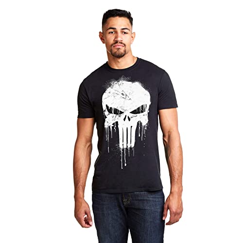 Marvel Herren avengers punisher skull T Shirt, Schwarz (Black Blk), L EU von Marvel