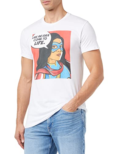 Marvel Herren uxmissmts002 T-Shirt, weiß, L von Marvel