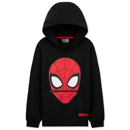 Marvel Hoodie Jungen - Spiderman Hoodie Kinder von 3-12 Jahren - Jungen Pullover mit Bündchen an Ärmel und Taille (Schwarz, 3-4 Jahre) von Marvel