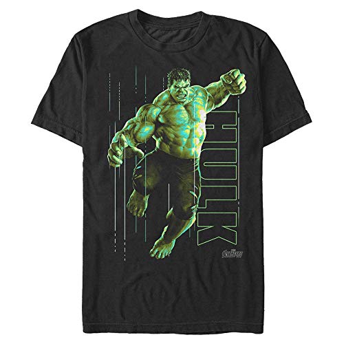 Marvel Unisex Hulk Glow Organic Short Sleeve T-shirt, Schwarz, XL von Marvel