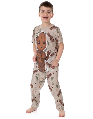 Marvel I Am Groot Kinderpyjama | Jungen Mädchen Baum Charakter T-Shirt Hose Pjs Set | Film-Merchandise von Marvel