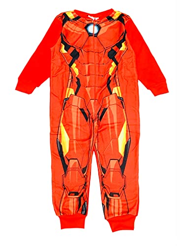 Marvel Iron Man Jungen Fleece-Einteiler All-in-One-Schlafanzug für Kinder, Avengers, Rot, 2-6 Jahre, rot, 86-92 von Marvel