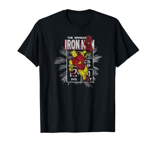 Marvel Iron Man Retro Comic Book Stamp Flying Pose Graphic T-Shirt von Marvel
