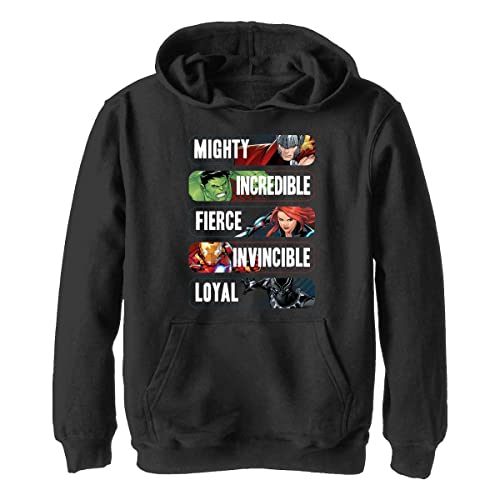 Marvel Jungen Avengers Classic Marvel Char Adjectives Hoodie, Schwarz, XL von Marvel