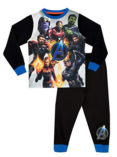 Marvel Jungen Avengers Schlafanzug Schwarz 134 von Marvel