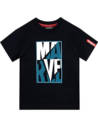 Marvel Jungen Avengers T-Shirt kurzärmelige Oberteil für Kinder Schwarz 152 von Marvel